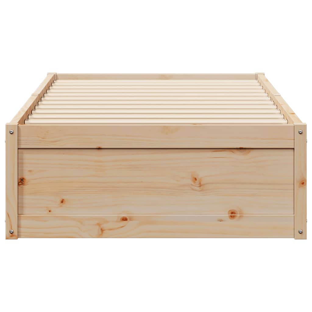 Bed Frame without Mattress 75x190 cm Small Single Solid Wood Pine